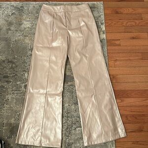 Champagne colored Faux leather pants